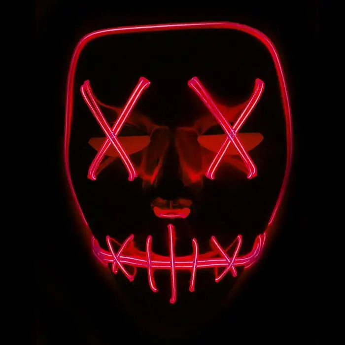 Аксессуары для Хэллоуина, маски, светодиодный светильник, мигающий ужас, дьявол, Череп, маски, скелет, Рейв, вечерние, Декор, для костюмированной вечеринки