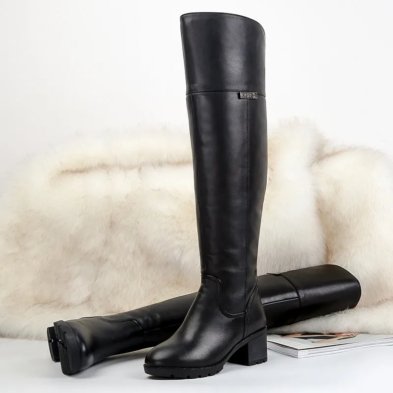 ASUMER/модные зимние теплые ботинки из овчины женские ботинки из pu искусственной кожи с круглым носком на молнии Сапоги выше колена на высоком каблуке