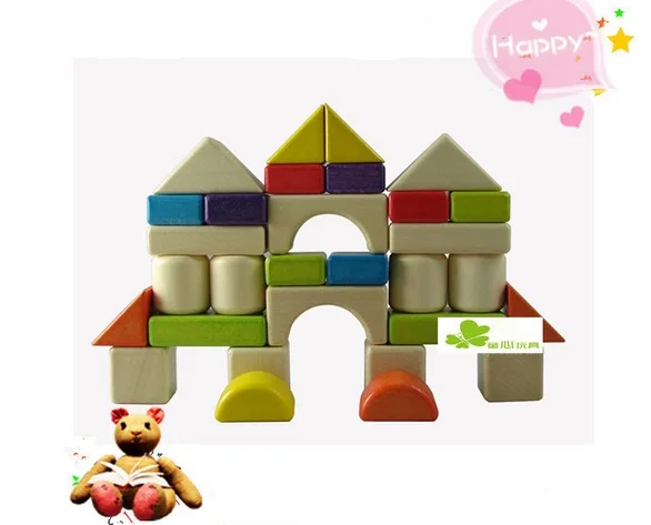 

30pcs Kids Wooden Educational Castle Block Toys Intelligence Geometric Assembling Blocks Building Game Children Gift