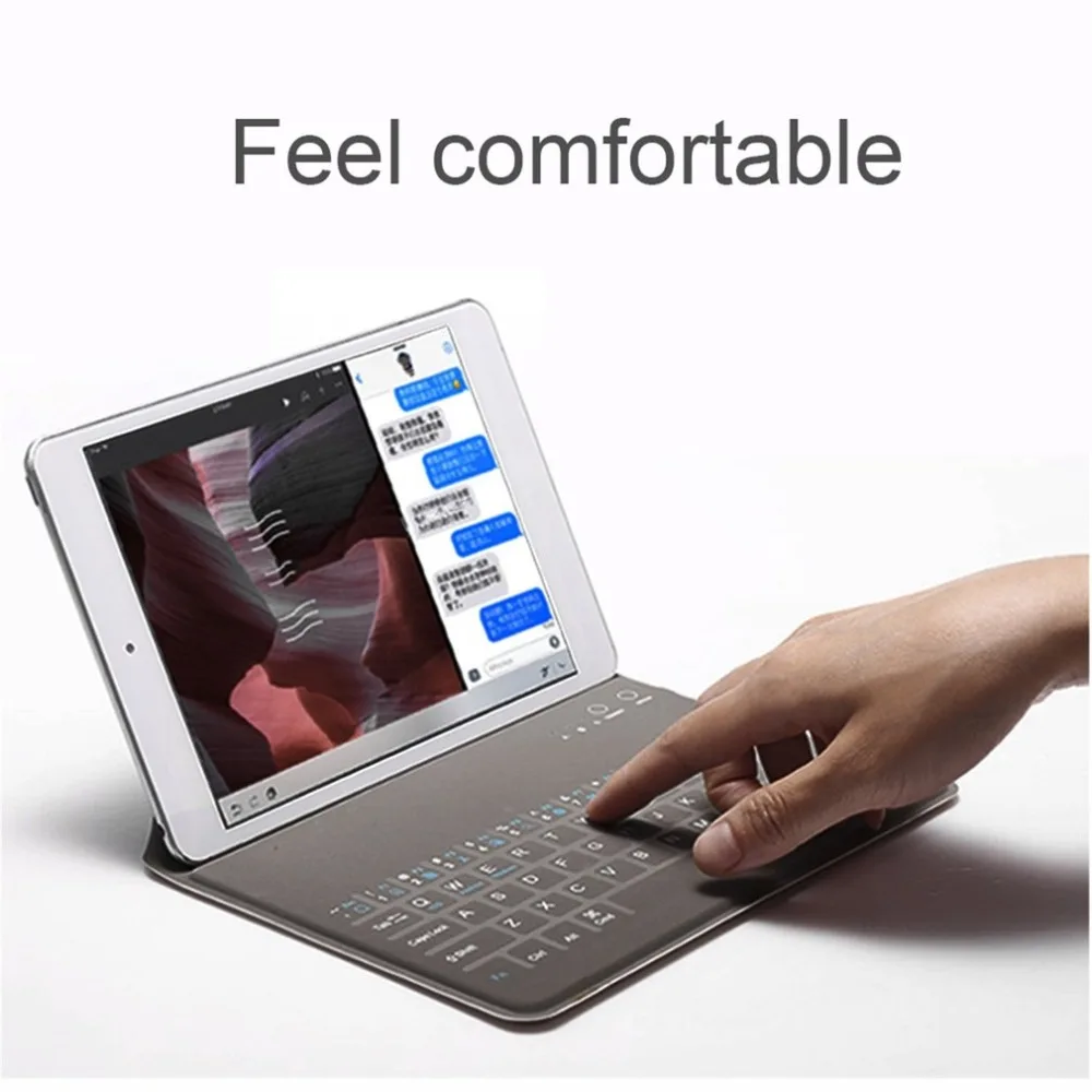 

Universal Ultra-thin Wireless Bluetooth Keyboard with PU Leather Protective Sleeve Case Cover For iPad AIR/AIR2 HOT in stock!!!