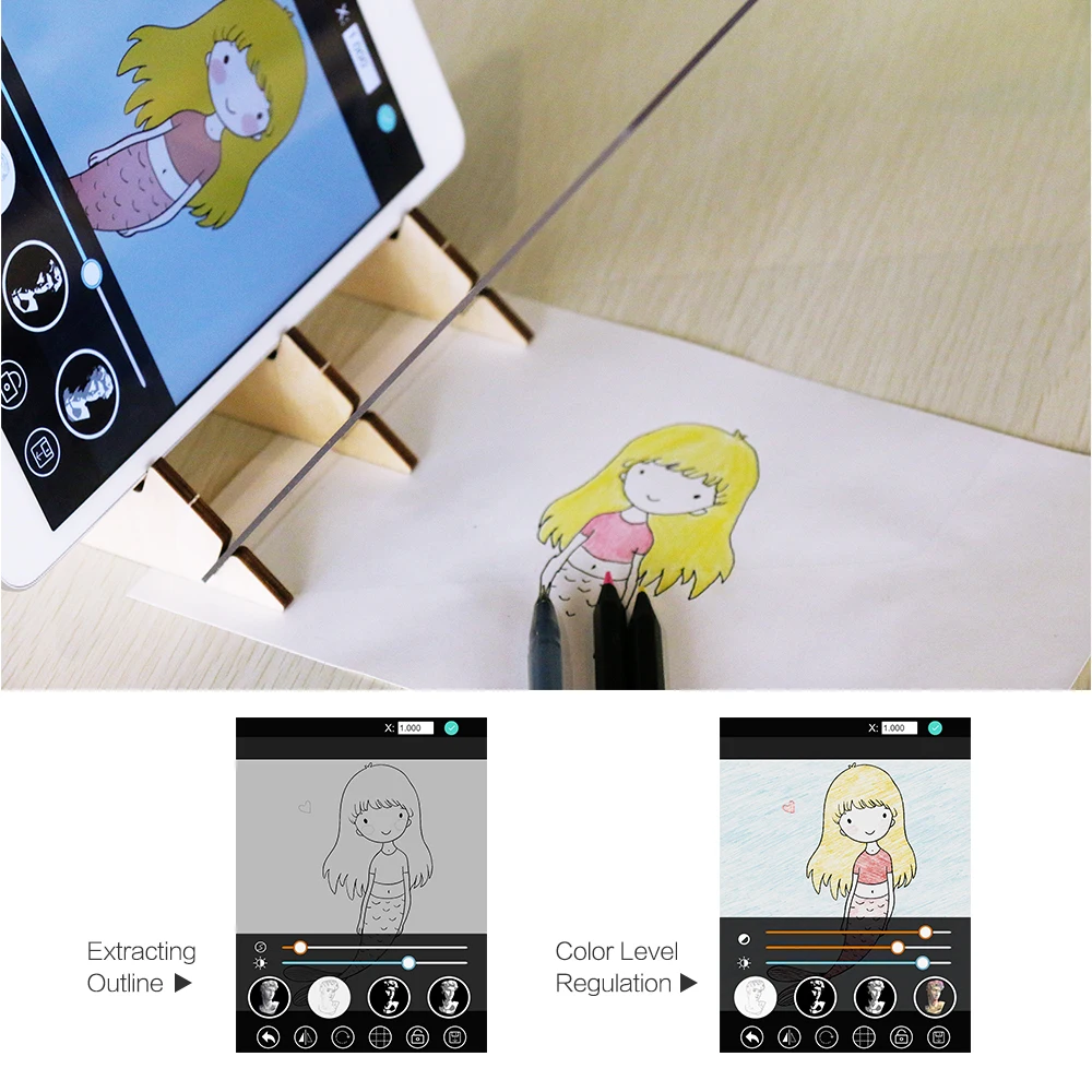 Indraw Sketch Drawing Board Tracing Light Pad with APP Artifact for Beginners Students Kids Sketching Drawing Animation