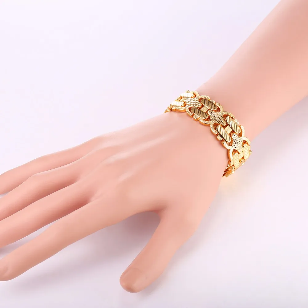 Фирменный дизайнерский браслет с шириной 17 мм, Модный Золотой/Серебряный браслет 21 см для женщин/мужчин, подарок, ювелирное изделие H2490