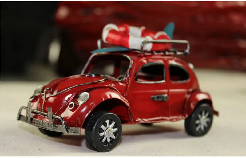 Ретро Статуэтка Cassic Cars, металлическое украшение ручной работы, железный классический жук, модель матросского автомобиля, украшение для дома, детские игрушки, машины, ремесла