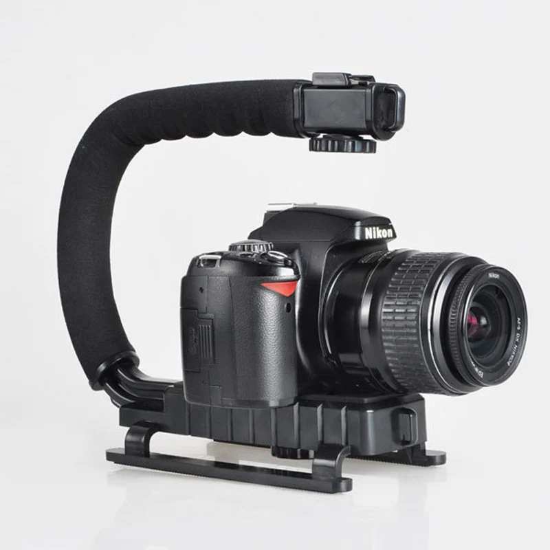 Черная ручка для стабилизации видео DV SLR камеры Canon Nikon Pentax DSLR Светодиодная лампа |