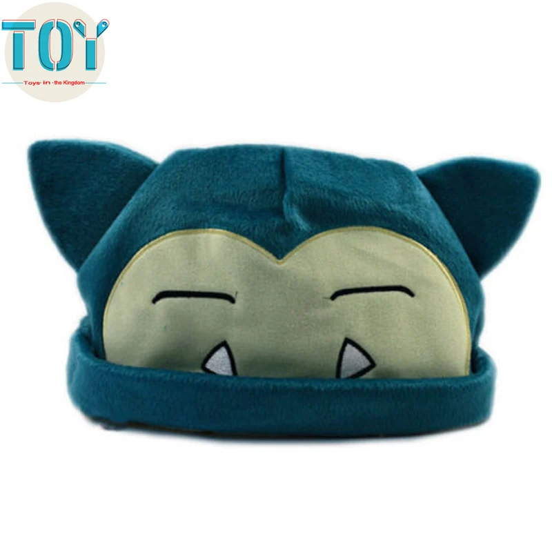 

New Snorlax Plush Hat Soft Anime Cartoon Cosplay Cap Head Custume for Adults Teenagers Blue Retail Free Tracking