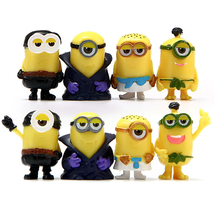 8 pieces/lot For Minion Moss micro landscape Decoration Miniature Figurines Toys Model Kids Anime Children Action Figure