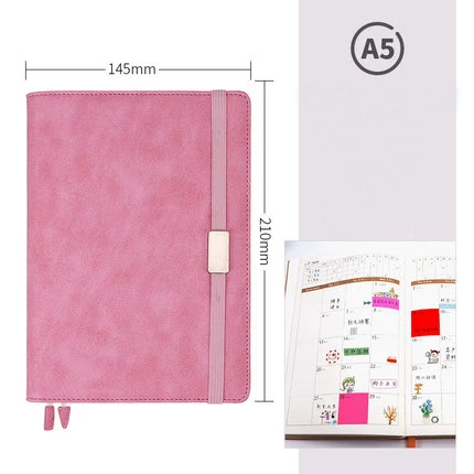 A5 бандажная Пряжка Стиль эффективность руководство Бизнес Офис персональный Ноутбук Журнал Дневник Органайзер 365 ежедневник подарок - Цвет: Pink