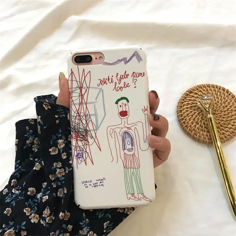 

Graffiti Hand-Painted For Iphone 6 6s 7 8P X Xs Xr Max Acrylic Graffiti Hand-Painted Shatter-Resistant Mobile Phone Case