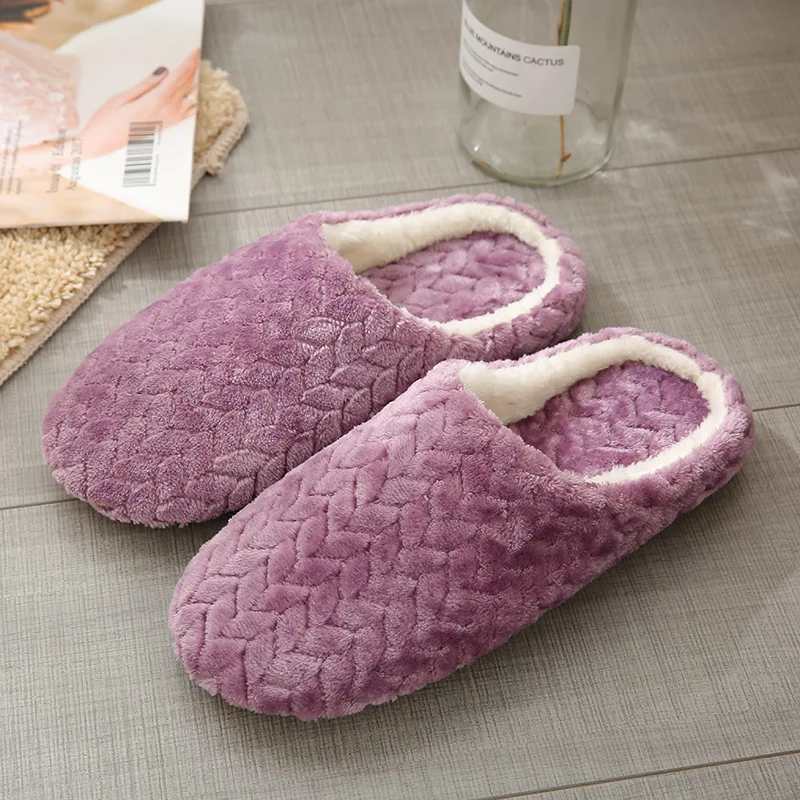 Autumn Winter Women Slippers Bottom Soft Home Shoes Cotton Men Slippers Indoor Slip-On Slides Women Comfortable Shoes For Couple