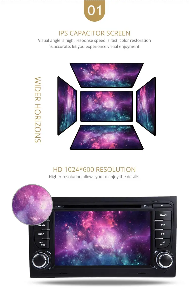 Sale LJDA 2 Din Android 9.0 Car Radio For Audi A4 S4 RS4 2GB RAM Car Multimedia Headunit Stereo Auto Audio GPS DVD VIDEO IPS Screen 3