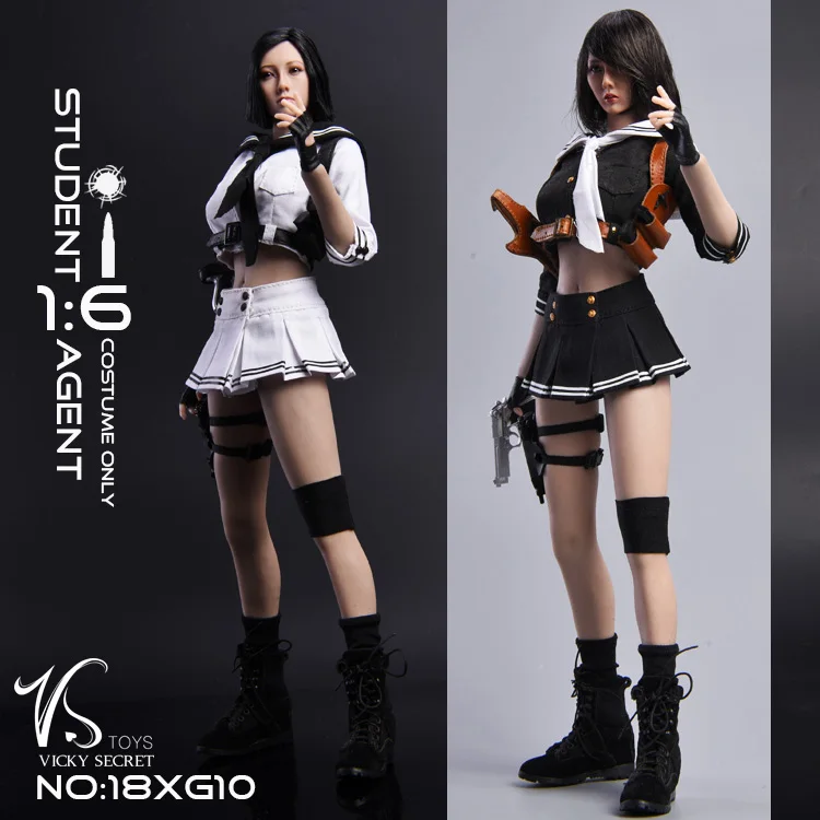 

VStoys 1/6 female soldier costumes student agent 18XG10 for 12'' Phicen Action Figure Painting model