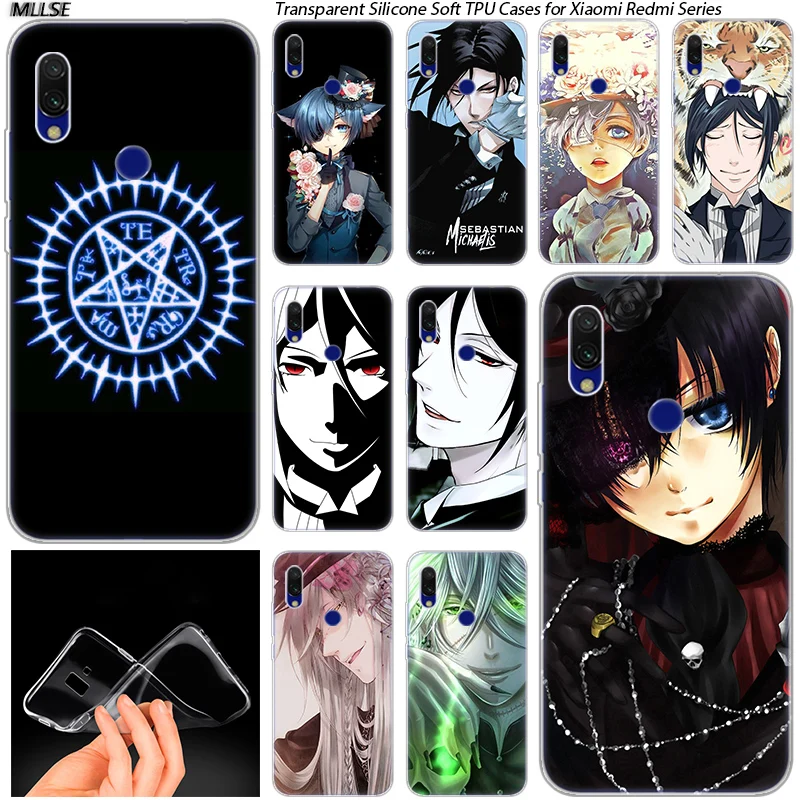 

Anime Black Butler Kuroshitsuji Soft Case for Xiaomi Redmi K20 7 7A 5 5Plus 6 6A S2 Note 8 7 6 5 Pro Fashion Cover