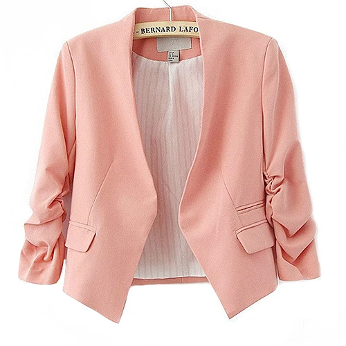 Хит, женский корейский стиль, яркий цвет, однотонный приталенный пиджак, куртка, розничная/, 5AXG 7EY9 - Цвет: Розовый