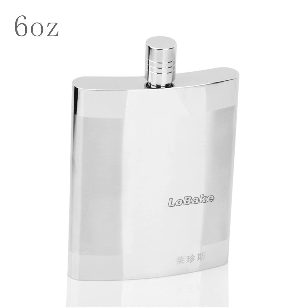 6oz curved granulation surface style stainless steel flask hip flasks