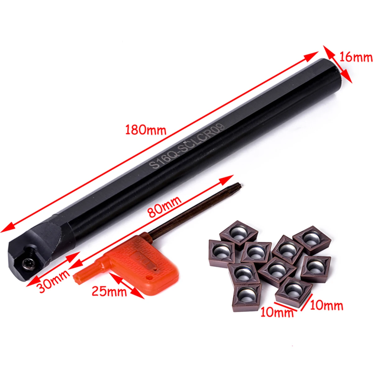 10 шт. стальные вставки CCMT09T3 + 180 мм|turning tool holder|lathe turningboring bar |