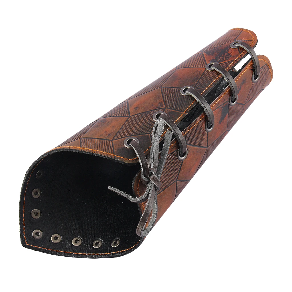 MagiDeal 2Pcs Medieval Unisex Bracers Leather Gauntlet Wristband Arm Armor