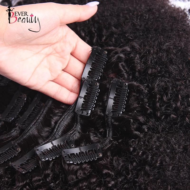 Afro Kinky Curly Hair Clips 4B 4C Brazilian Ever Beauty Remy Hair