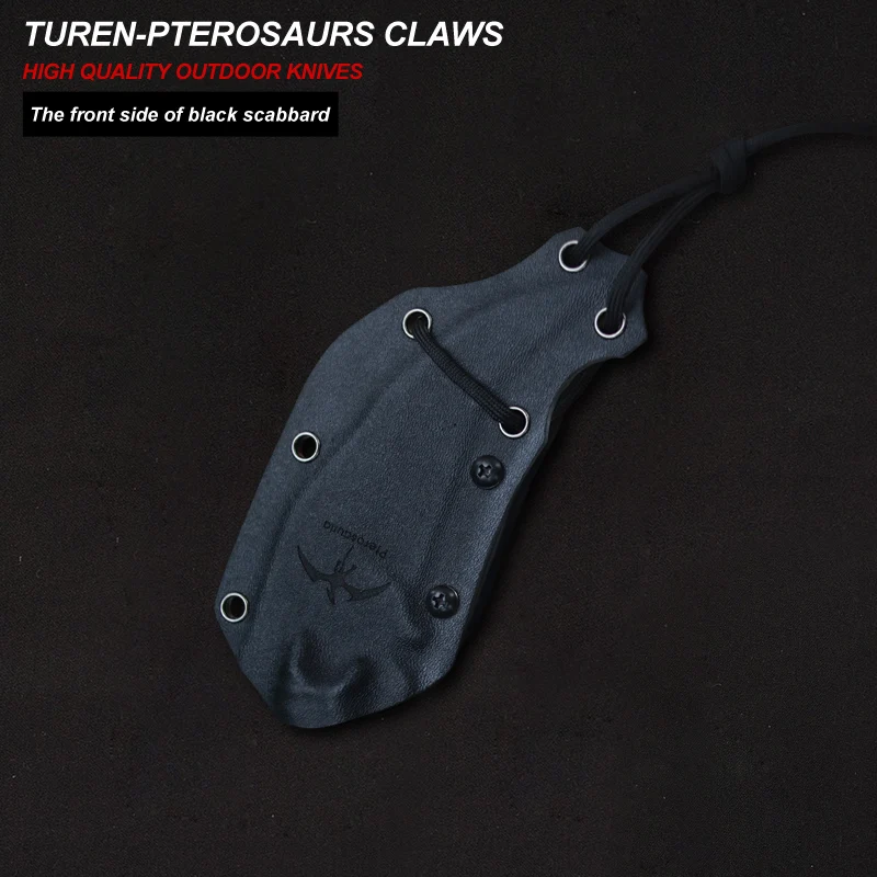 TUREN-птерозавры когти 58HRC, высокое качество, предназначенная для улицы для когтеобразного ножа Черный G10 ручка karambit с черным ножнами