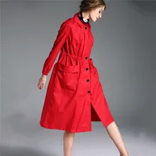 Мода, весенне-осенний Тренч, новинка, Европейский Свободный Тонкий большой размер, повседневная британская Женская ветровка, длинное пальто A1525