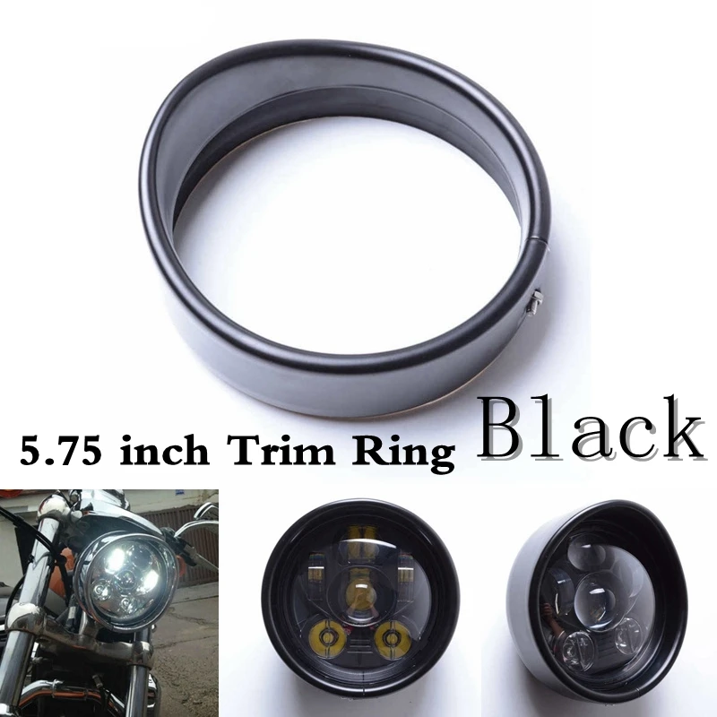 

5.75 inch Visor Style Headlight Trim Ring Chrome/Black for motor 5.75 INCH FXDB FXDL Wide Glide FXDWG FXSE XL1200C XL88L