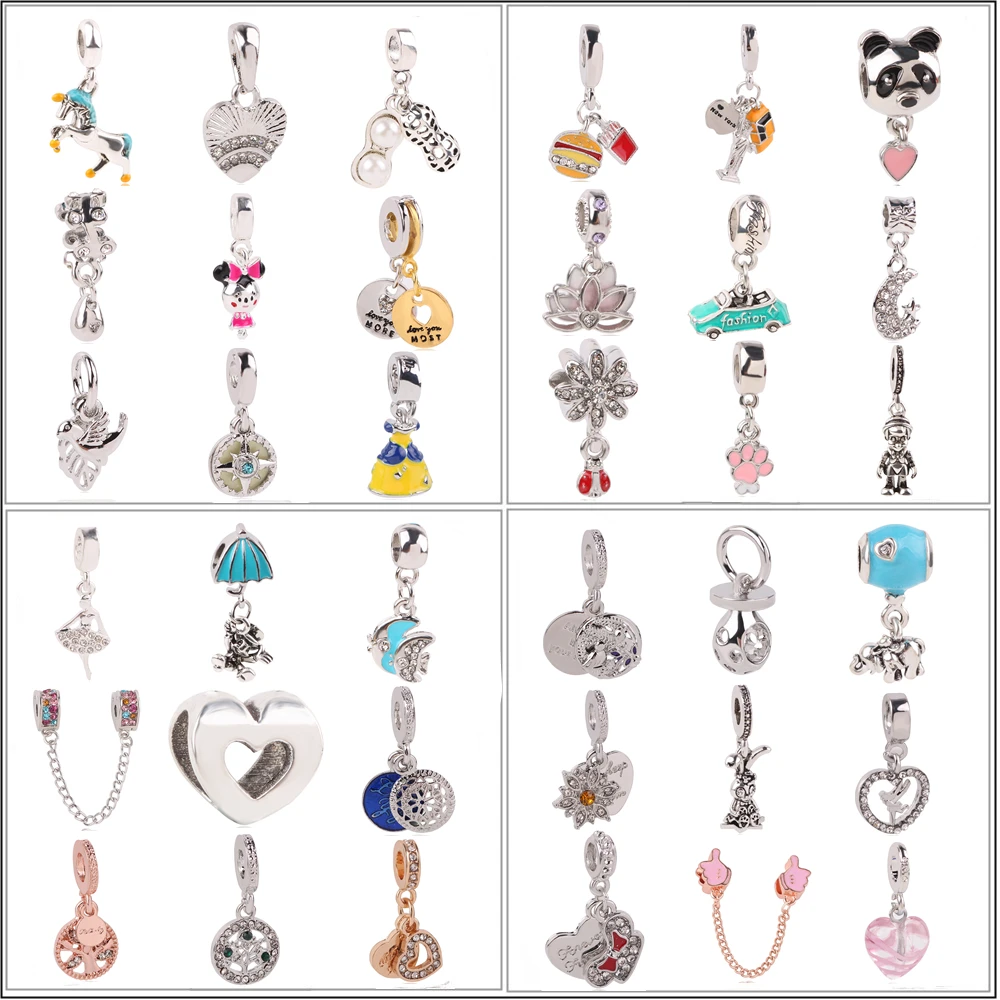 

Original Sliver Angel Car Fish Minnie Horse Bead Holiday Travel Christmas Charm Fit Pandora Bracelet Necklace DIY Women Jewelry