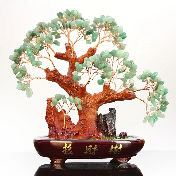 Classic creative! Tanglin natural jade green crystal feng shui money