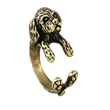 Anillos de boda Vintage Shih Tzu Anel Animal negro anillo Boho Chic perro Aneis para Mujeres Hombres joyería para mejor amiga regalo Kpop una pieza