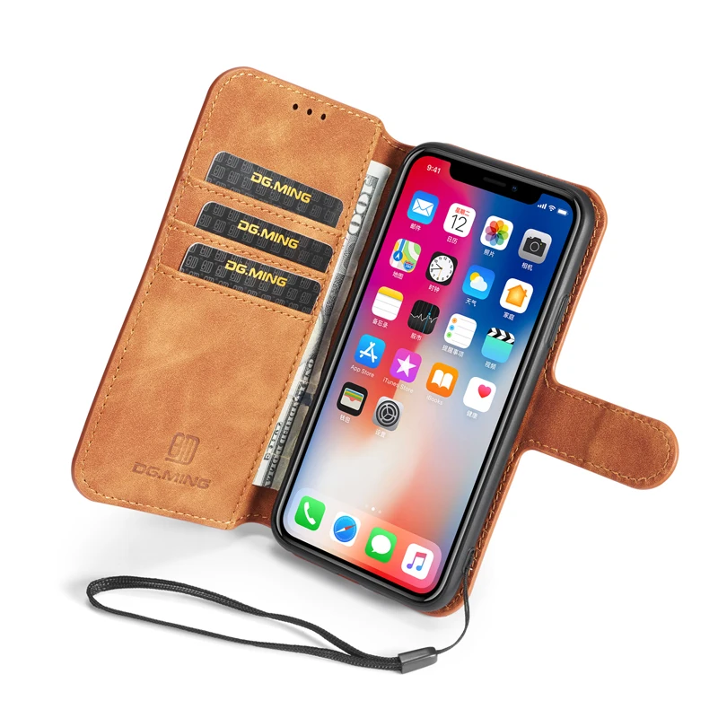 

Case for iPhone XR X XS Max 6 6s 7 8 plus Lurxury Man 2 in 1 Wallet Card Solt Case Book Holder Flip Leather Pocket Shell Cover