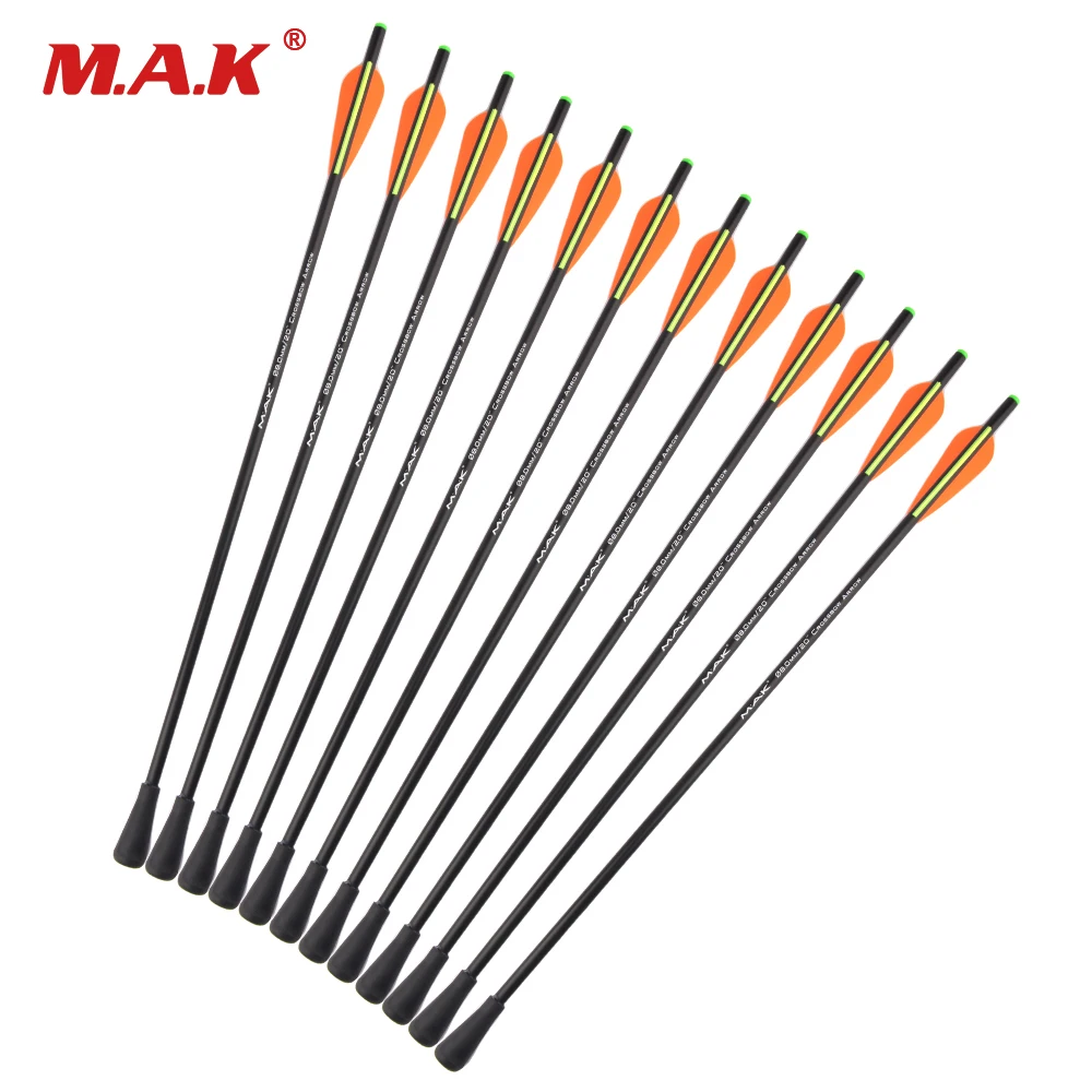 

6/12/24pcs 20 inches Target Fiberglass Crossbow Arrows Diameter 8.8mm Arrows with Rubber Arrowheads for Archery Hunting Shooting