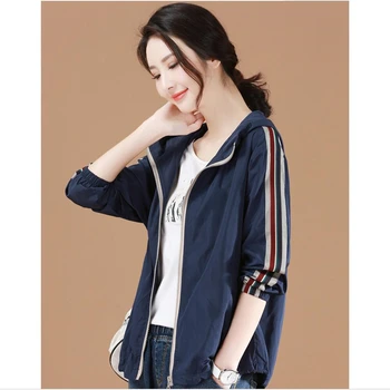 

New loose hooded baseball uniform Korean version of the mosaic female jacket 2019 spring and autumn fashion casual jacket B205