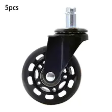 5PCS Office Chair Caster Wheels2.5 Inch Swivel Rubber Caster Wheels Replacement Soft Safe Rollers Furniture Hardware