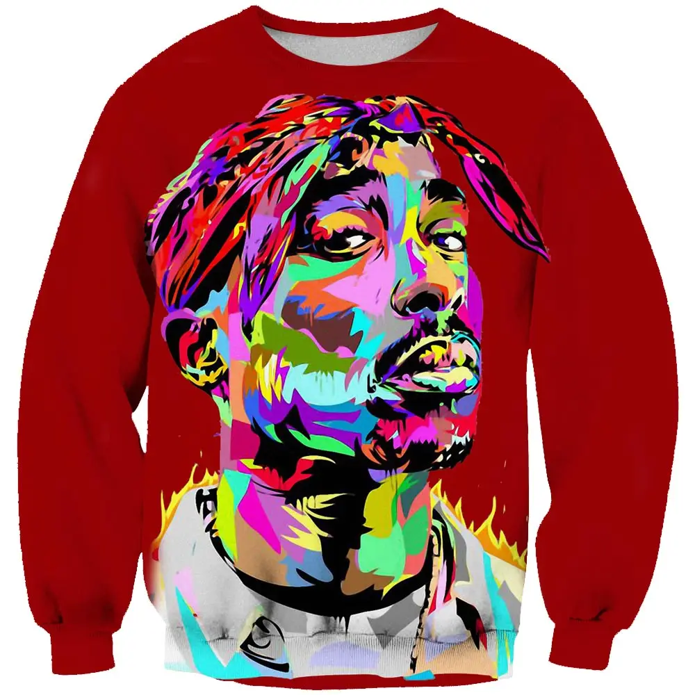 

2019 New Pullover Hip Hop Rock Singer Men Women Sweatshirt Hoodies 3D Print 2pac Tupac Shakur Long Sleeve Clothing Plus