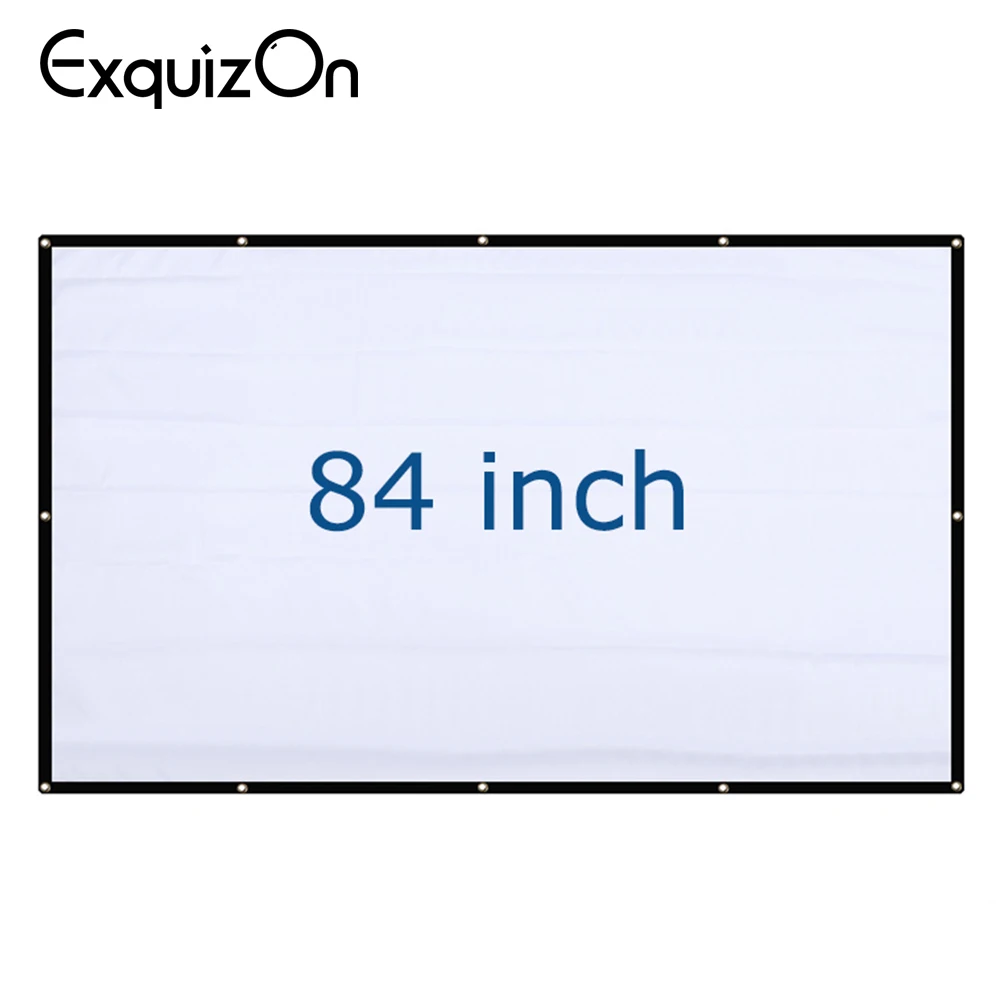 

84 Inch 16:9 HD Projector Screen Portable Folded Front Projection Screen Fabric with Eyelets without Frame For UNic UC46 UC40