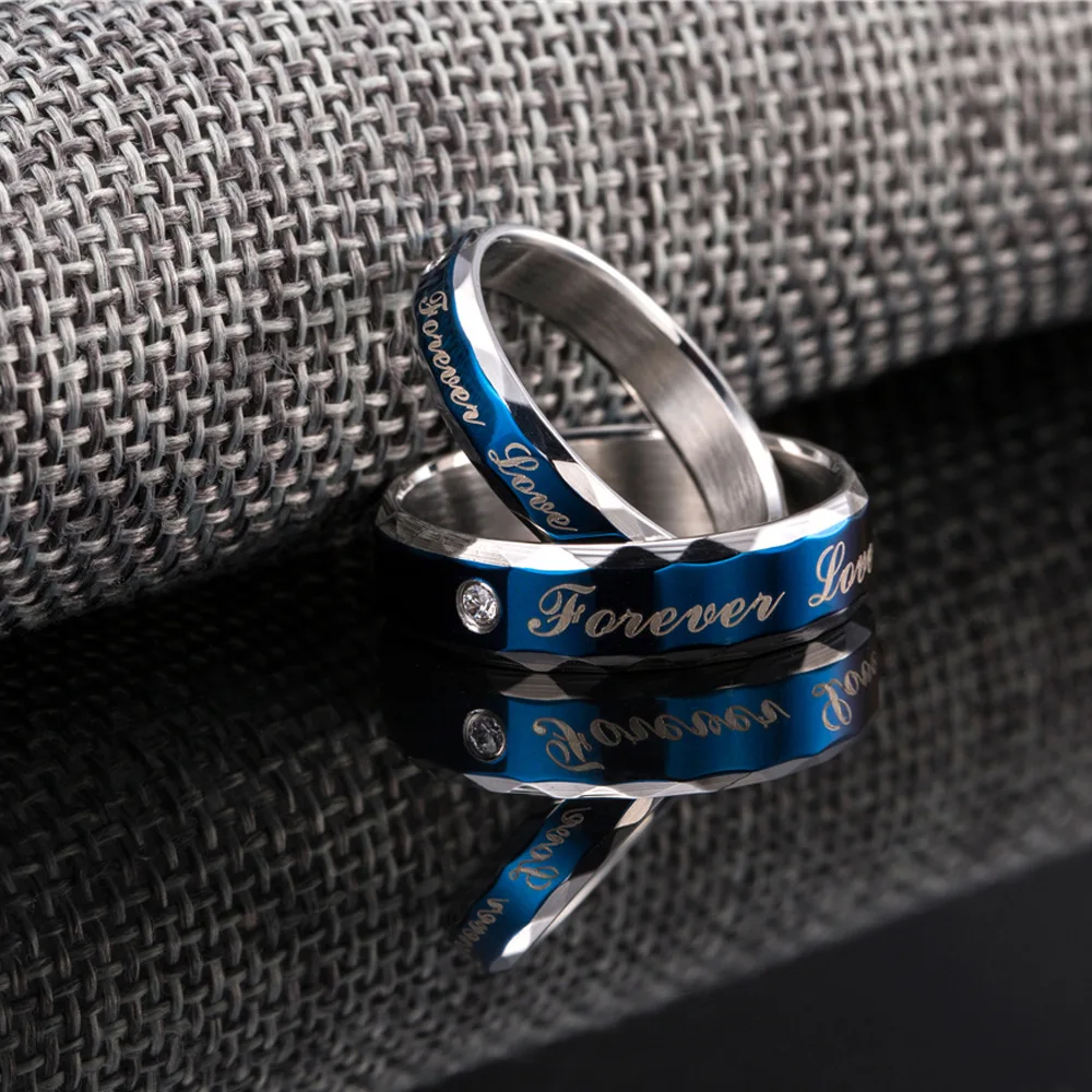 Wholesale stainless steel titanium steel couple ring forever love with