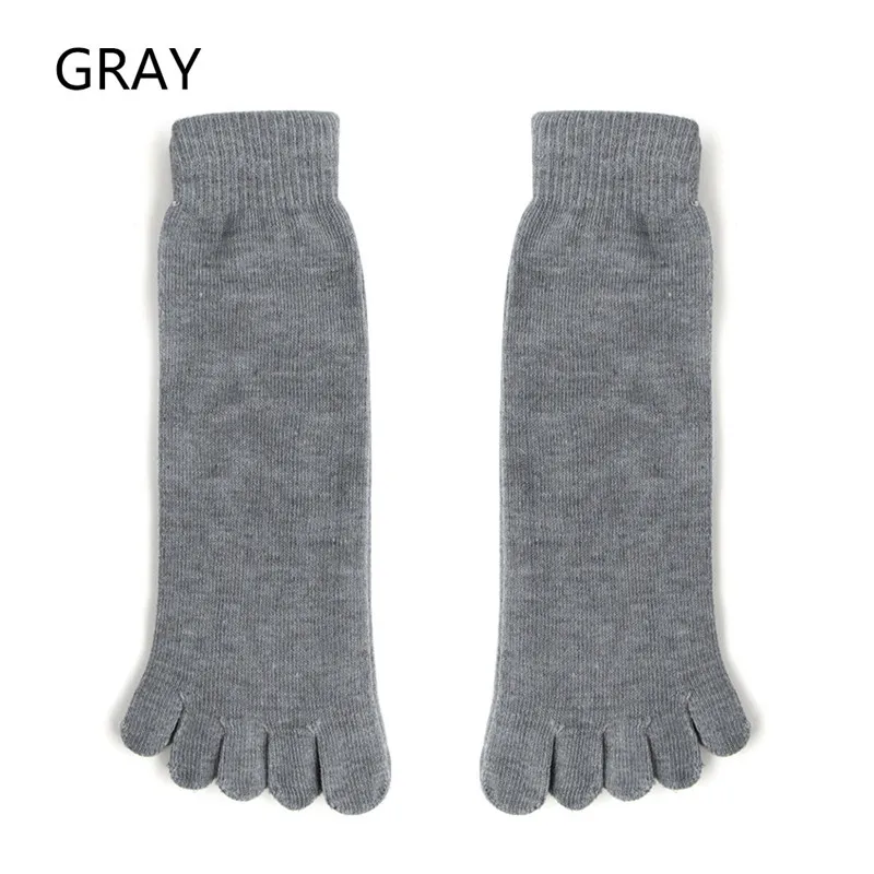 1 пара зима осень теплые модные удобные для мужчин женщин хлопок Sosks Guy Five Finger Чистый Мягкий Носок носки, носки для пола - Цвет: Light Gray