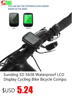 Nieuwe Stijl Sunding SD 563B Waterdichte LCD Display Cycling Bike Fiets Computer Kilometerstand Snelheidsmeter met Groene A