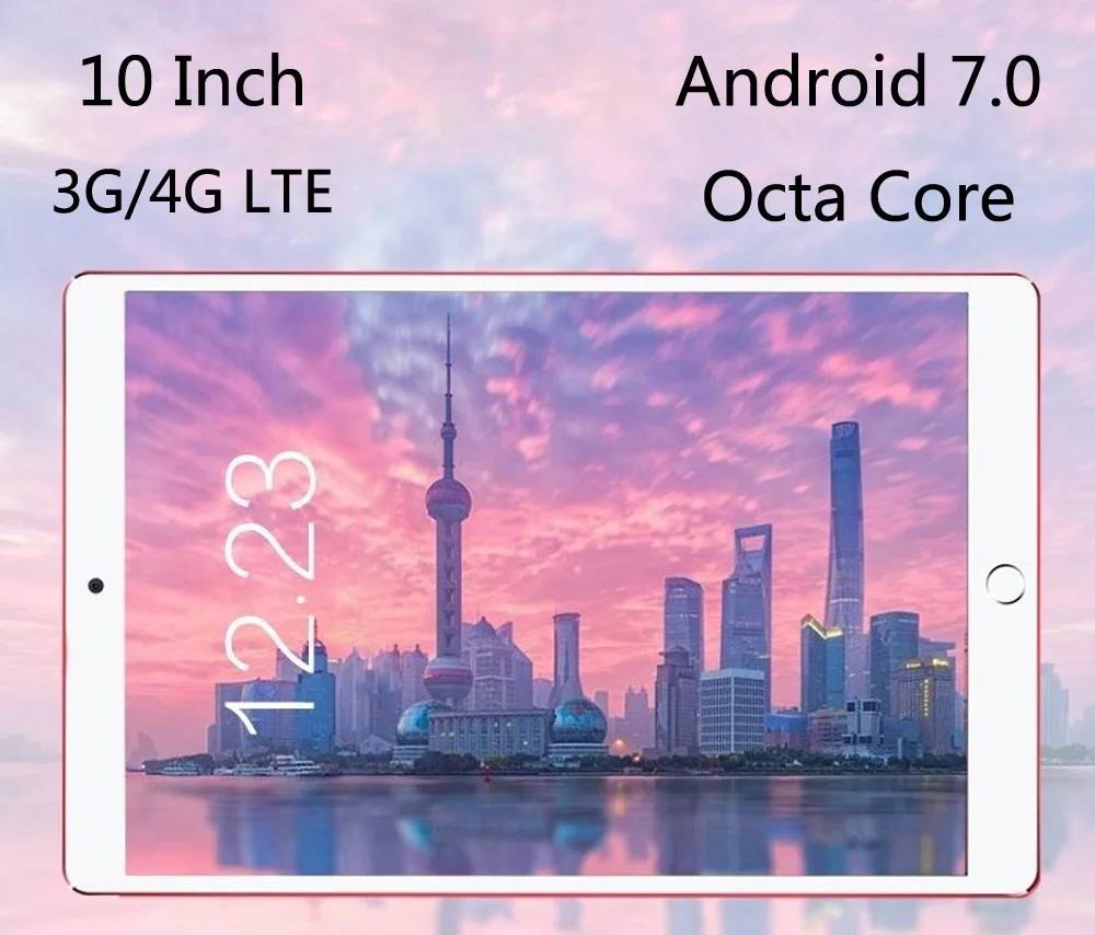 10 дюймов Android 7,0 планшетный ПК Octa Core 2G Оперативная память 32G Встроенная память WI-FI Sim 3g/4G Телефонный звонок LTE 2.5D Стекло Материал Экран 10,1