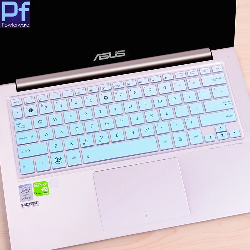 Силиконовая клавиатура защитная крышка для 13,3 дюймов ASUS ZenBook флип UX360CA UX360C UX360CA U310 UX310 UX330 UX330U UX330UA UX330C - Цвет: fademint
