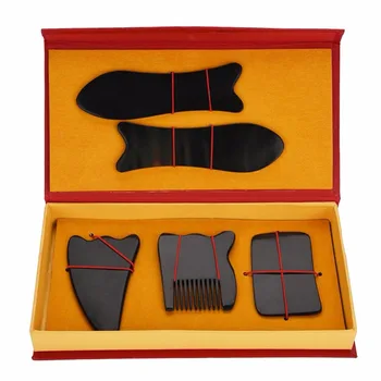 

Traditional Acupuncture Massage For Facial Body Horn Scraping Plate Set Massage Health Relaxation Natural Body Scrapes 5pcs/set