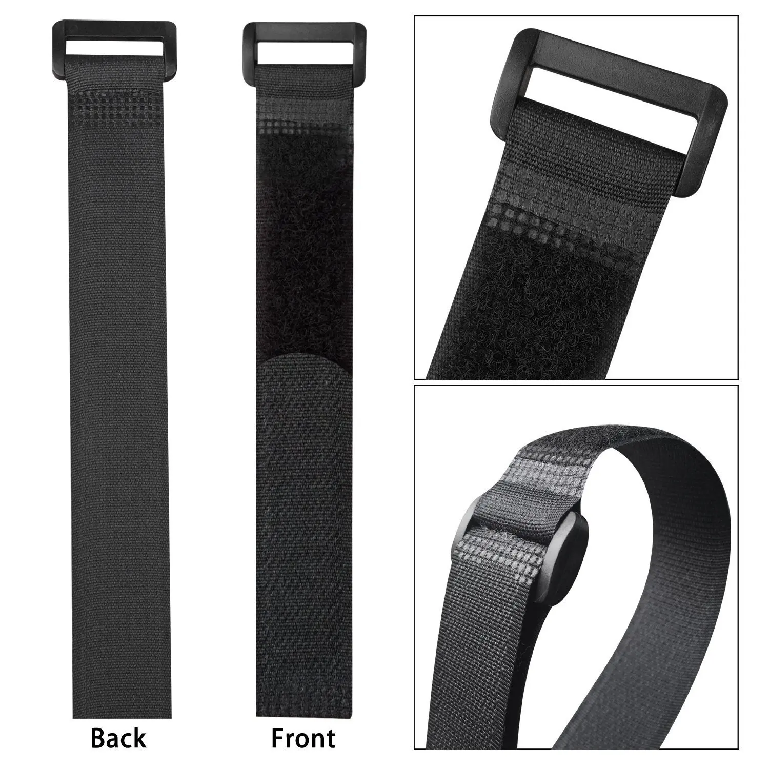10pcs Nylon Hook and Loop Strap Cable Ties 20/30/45/50/60cm Length 2cm Width Self-adhesive Reusable Cord Tidy PC TV Organizer