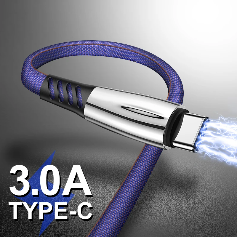 3A USB نوع C الهاتف المحمول كابل ل سامسونج هواوي Xiaomi Redmi سريع بيانات الشحن كابل علامة هواوي Redmi نوع-C شاحن سلك