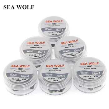 

SEA WOLF Wave Alien V4 Ni80 Prebuilt Coil Vape Pen RDA RTA Atomizer Accessories Electronic Cigarette DIY Alien Coils