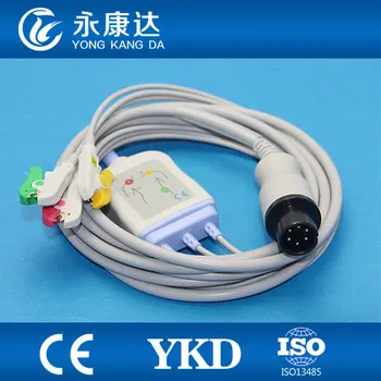 

Free Shipping GE PRO1000 black 6Pin 3 lead ECG Cable and Leadwire with Clips