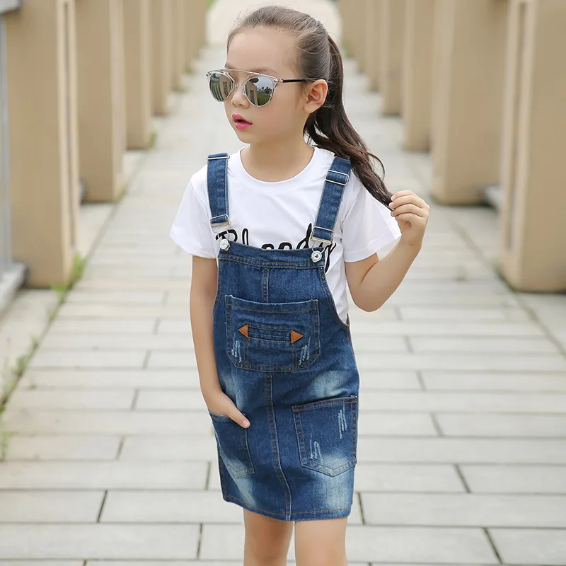 

Toddlers Denim Dresses For Girls Summer Children Clothing Sleeveless Strap Girls Dresses Fashion Kids Sundress BC686