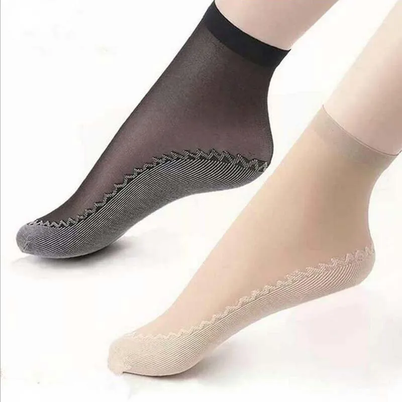 

1 Pair Velvet Silk Women's Socks Cotton Bottom Soft Non Slip Sole Massage Wicking Slip-resistant Breathable Autumn Winter Sock