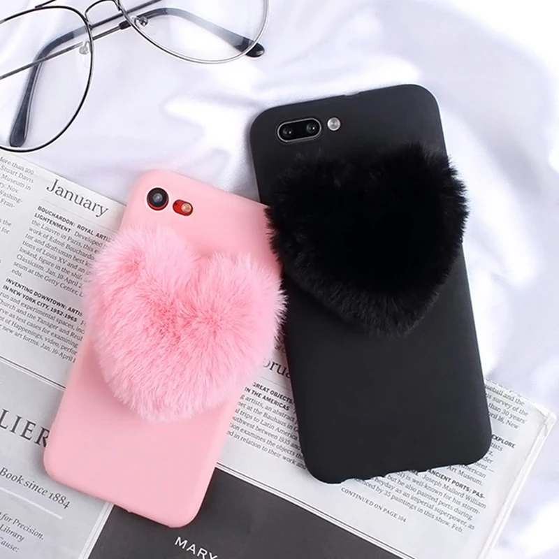 Пушистый милый чехол с сердечками для Asus Zenfone 4 Max ZC554KL чехлы ZD553KL ZD552KL ZC553KL ZC520TL ZB551KL