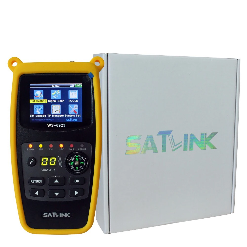 SZBOX Satlink WS-6923 with 2.1 inch LCD Screen DVB-S FTA CKU Band Digital Satellite finder satellite meter ws 6923 free shipping