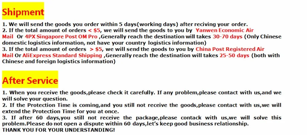 Shipment and After Service_