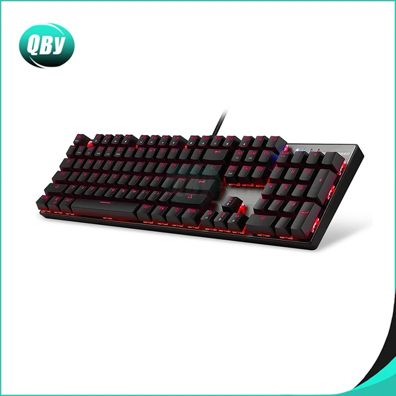  Mechanical Gaming Keyboard Wired 104 Keys with Beautiful Real RGB Blue Switch LED Backlit for Count