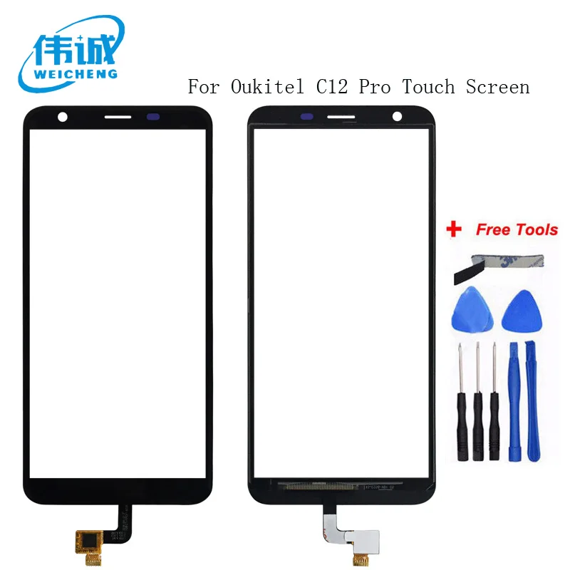 

WEICHENG For Oukitel C12 Pro Touch Screen Digitizer Sensor Touch Panel Assembly Replacement For oukitel c12 Pro Phone With Tools